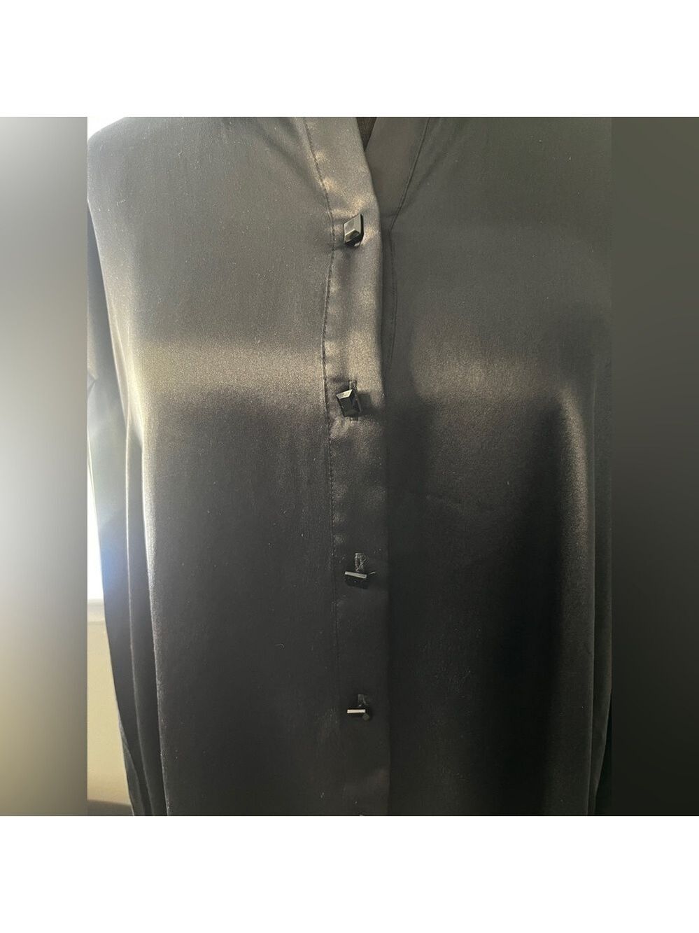 Vintage Magaschoni Satin Mini Dress Lantern Sleeves Black Size 6 8 $388 NWT - Picture 3 of 5
